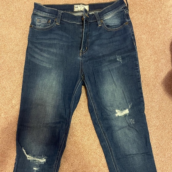 Free People Denim - Free People dark wash distressed jeans